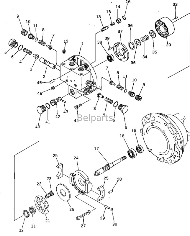 конечная передача экскаватора Pc40-5 KOMATSU Assy мотора перемещения 20S-60-22101 мини