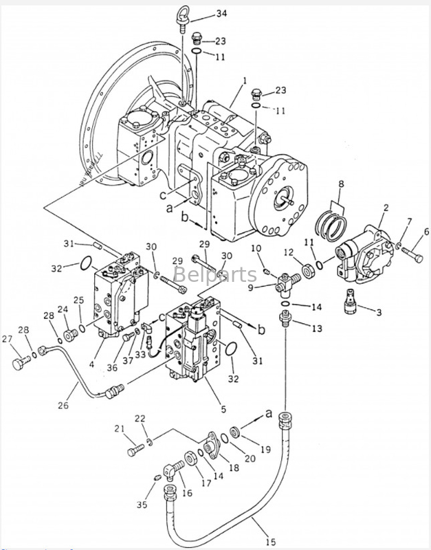 Pc220 гидронасос насоса Pc220 5 Pc220-5 Pc220-7 708-25-01054 экскаватора ПК 220-3 Belparts главный для KOMATSU
