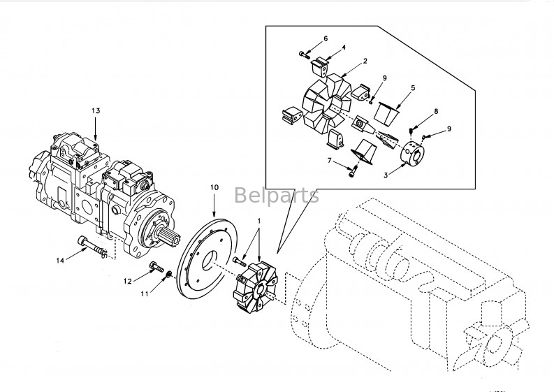 Гидронасос насоса экскаватора Ec240 Ec460 Ec360 Belparts главный для  SA 1142-00531
