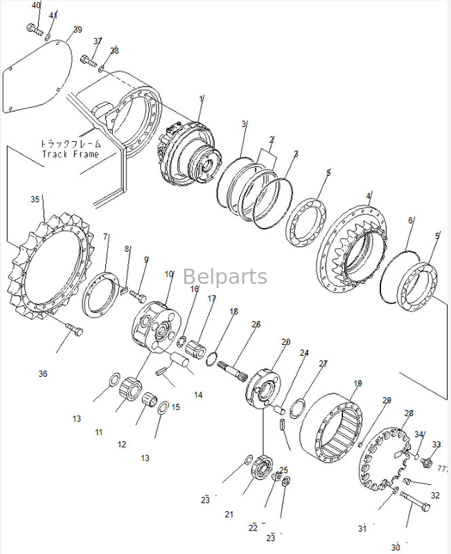 Assy мотора перемещения конечной передачи 708-8F-00121 экскаватора Pc220-6 Belparts