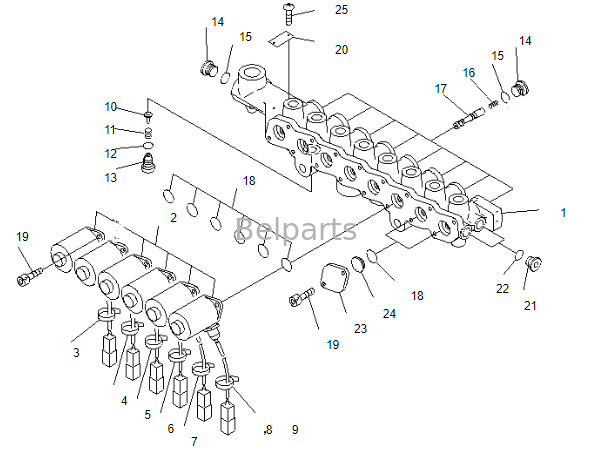 Клапан соленоида PC200-7 экскаватора Belparts 20Y-60-31211 209-60-77250 для KOMATSU