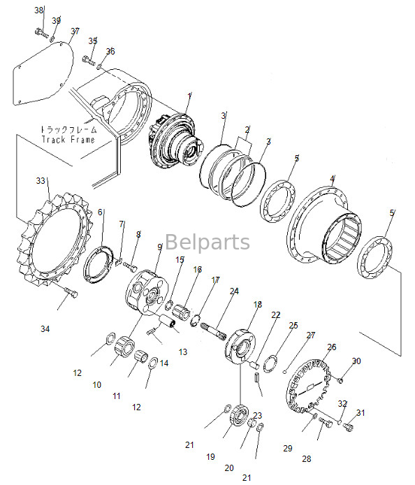 Конечная передача 708-8F-00250 Assy PC200-8 мотора перемещения экскаватора для KOMATSU