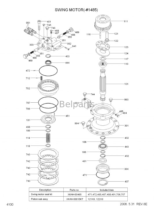 Assy 31N8-12010 31N9-10131 мотора качания мотора R320-7 Slewing экскаватора Belparts для Hyundai