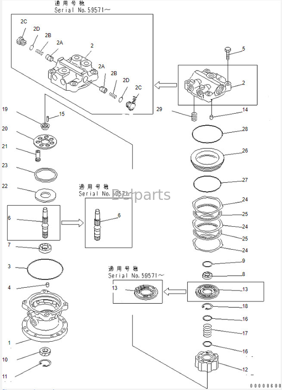 Assy 708-7T-00470 мотора качания мотора Pc40 Pc60-7 Slewing экскаватора подержанный