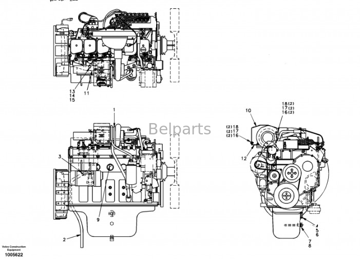 Собрание двигателя дизеля SA Assy EC210 D6D двигателя части экскаватора Belparts 1111-00313