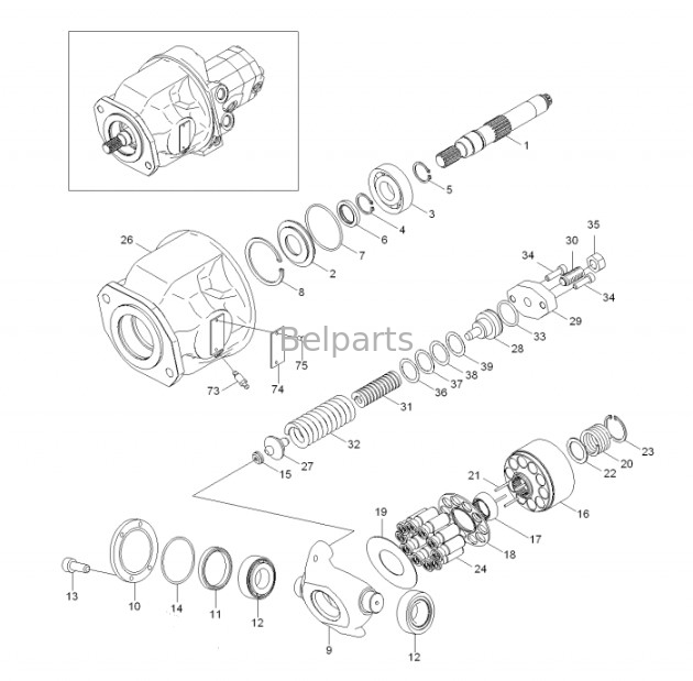 Главный насос экскаватора R55-7 R60 Гидравлический насос 31M8-10020 31M8-10021 Для Hyundai