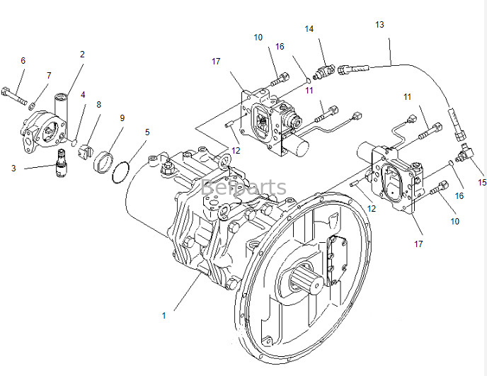Belparts Экскаватор главный насос PC300-6 гидравлический главный насос 708-2H-00110 708-2H-00181 708-2H-00131 для комацу