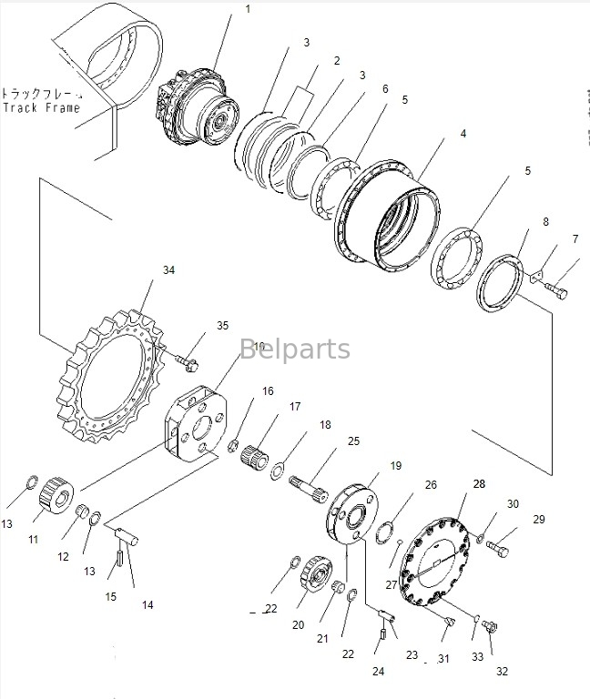 Белпарты экскаватор путевой двигатель Assy для Komatsu PC450-8 Финальный привод Assy 208-27-00243 208-27-00243 208-27-00312