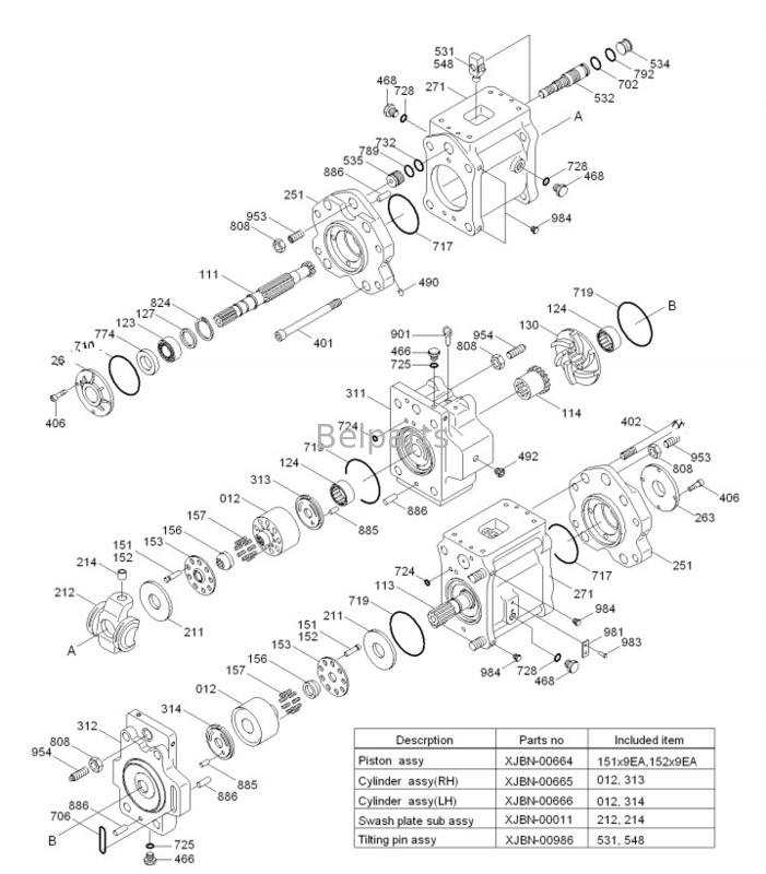 Части экскаватора для гидравлического насоса Hyundai R450lc 31NB-10010 31NB-10020 31NB-10022