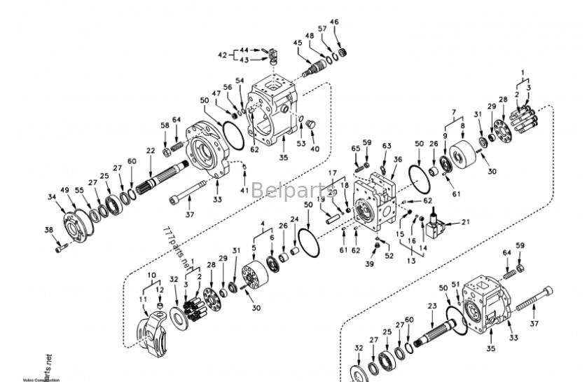Части экскаватора K3V112DT-9N24-14T EC210 EC240 XE215 LG225 Главный насос для Volvo