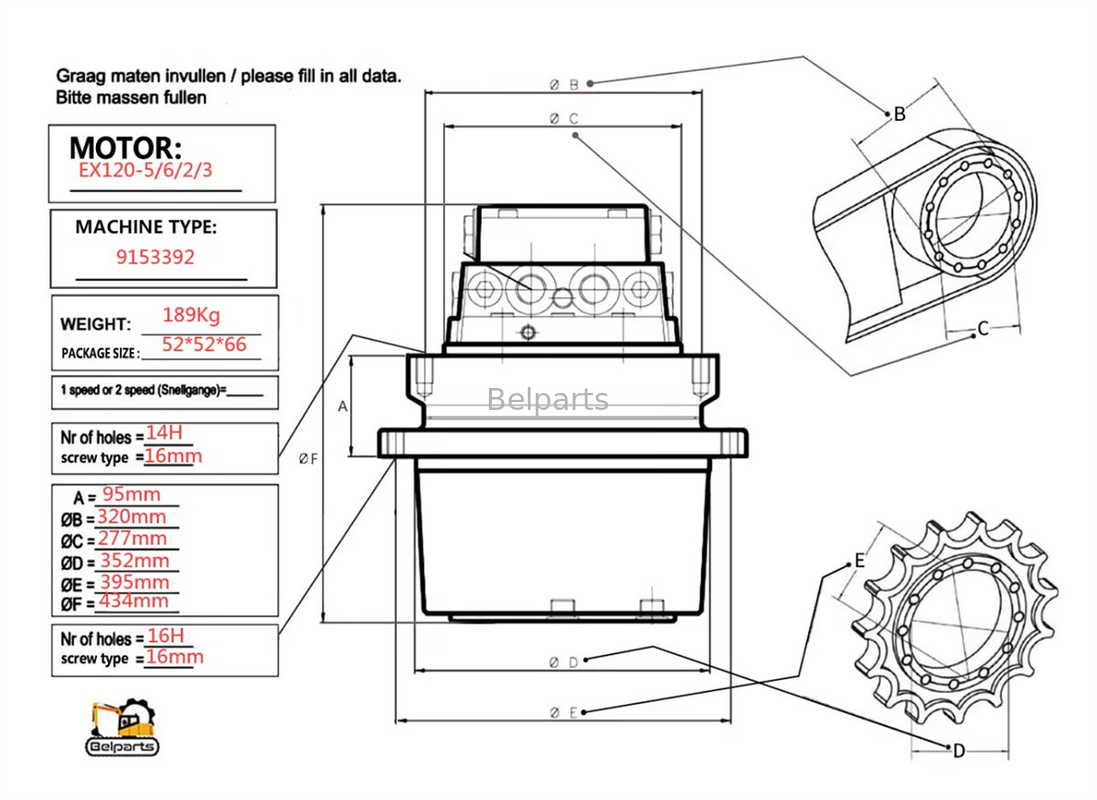 Запчасти экскаваторов EX120-5 EX120-6 EX120-2 EX120-3 Финальный диск для 9150030 Hitachi