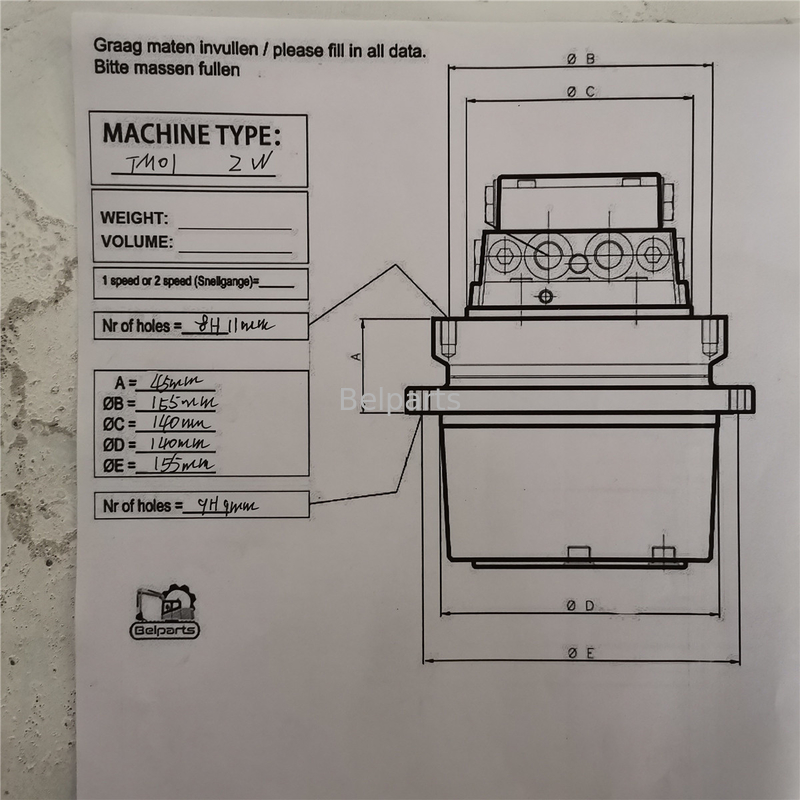 Хитачи ZX18 IHI 10F2 CX18 Kubota15 SK1.5 Экскаватор Гидравлический мотор для TM01 финального привода