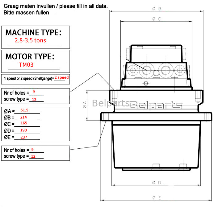 TM03 Части экскаватора MAG18VP-230 MAG18VP-350 Yanmar B22 B25V B37V B27 VIO30 Финальный привод