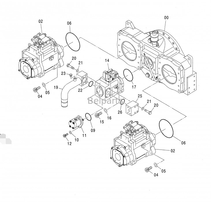 Запчасти экскаваторов ZX850-3 ZX650-3 4635645 Гидравлический насос для K3V280
