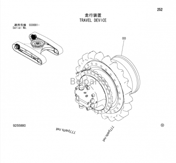 ZX270-3 ZX270LC-3 ZX280-3 ZX280LC-3 Движущая коробка передач для экскаватора Hitachi