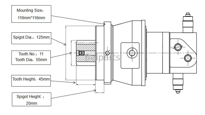 Колебательный двигатель для ZX16-3 ZX17U-2 ZX17UNA-2 ZX18-3 Hitachi Excavator Части запасные 4654366 Ротационное устройство