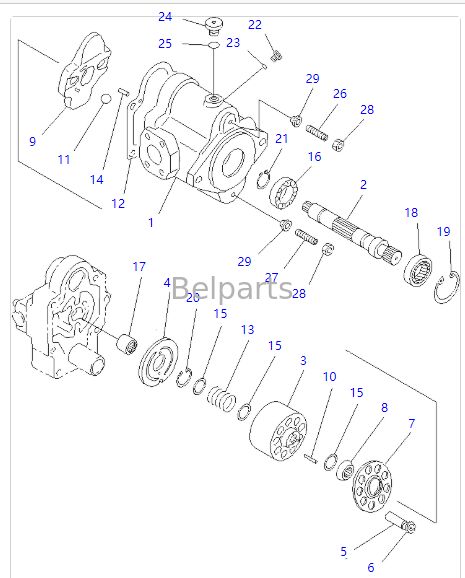 PC20MR-1 PC20MRX-1 PC20UU-3 Гидравлический насос для экскаватора KOMATSU Запасные части 20C-60-33100 Главный аксиально-поршневой насос