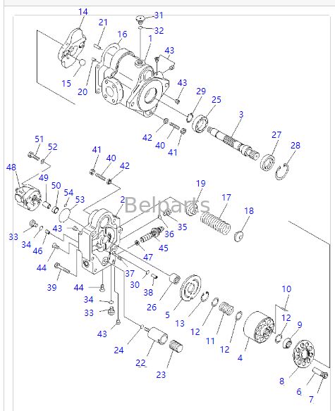 PC20MR-2 PC20MR-3 PC22MR-3 Гидравлический насос для экскаватора KOMATSU Запасные части 22K-60-21301 Главный аксиально-поршневой насос