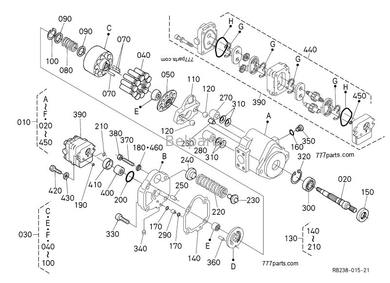 Гидравлический насос Kubota U17-3 KX41-3 KX018-4 для мини-экскаватора, детали PVD-00B-15P-5G3-4982A Главный поршневой насос RB238-61112	RB238-61110 RG138-61110 RG138-61114 RG138-61113