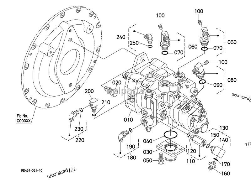 Гидравлический насос Kubota U55-4 KX057-4 Части мини-экскаватора KYB PSVL2-27CG-1 Главный поршневый насос B0210-27001 RD551-61112 RD551-61115