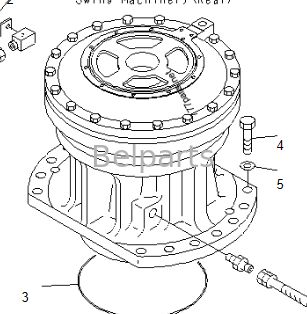 Свинговая коробка передач PC2000-8 Komatsu Excavator Parts 21T-26-00300 Снижение скорости редуктора