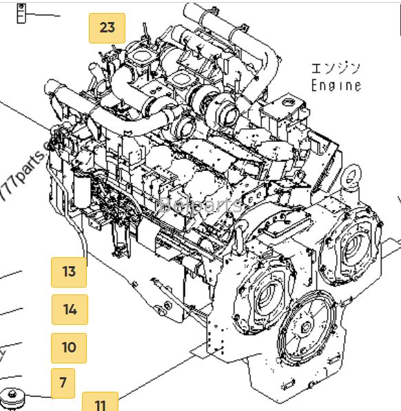 Сборка дизельного двигателя CUMMINSS SAA12V140E-3C-02 для экскаватора KOMATSU PC2000-8