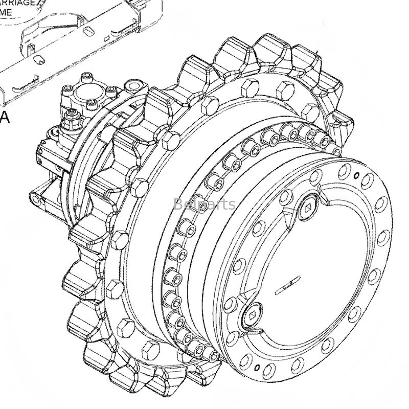 Редуктор хода экскаватора John Deere 690E LC 690ELC, часть AT147222 AT147221, гидравлический мотор хода
