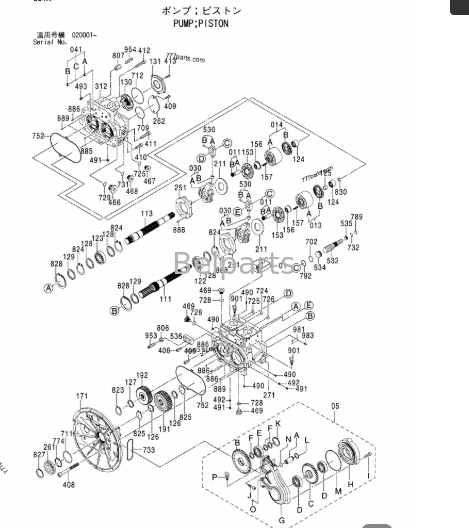 Главный гидравлический насос John Deere 450D LC 4633472 PG200028 подходит для деталей экскаватора 450DLC BELPARTS