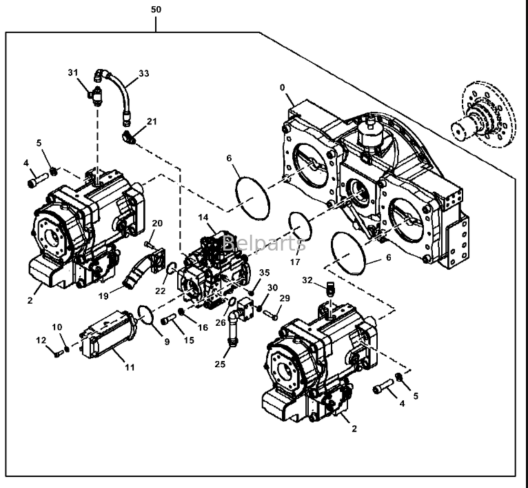 Главный гидравлический насос Deere 670G 870G LC 670 870 P-Tier 9298854 PG202169 FYB60000412 FYB60000413 для замены детали экскаватора