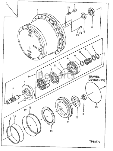 Часть экскаватора главной передачи John Deere 160LC AT183684 AT218124 4359799 4359799EX Гидравлический редуктор двигателя перемещения