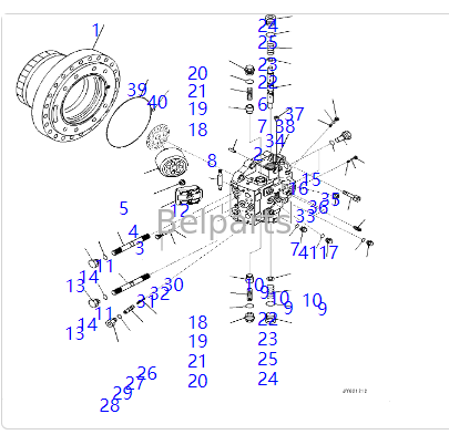 706-8J-01411 706-8J-01421 Ходовой двигатель для KOMATSU PC450-7 PC450LC-7 PC450-8 PC450LC-8 PC490-10 PC490LC-10 Часть экскаватора Гидравлический гусеничный двигатель
