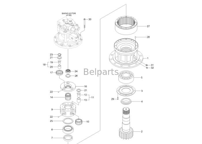 Коробка передач качания 31Q4-11141 экскаватора мотора R140-9 качания экскаватора гидравлическая