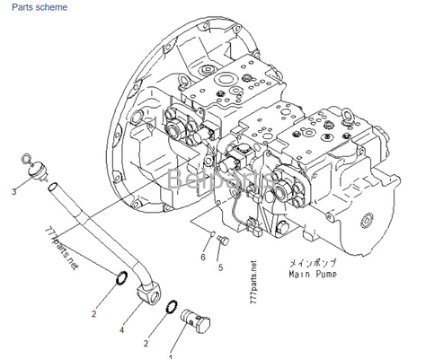 Komatsu PC400-7 708-2H-00022 708-2H-00450 708-2H-00460 Гидравлический главный насос для деталей мини-экскаваторов
