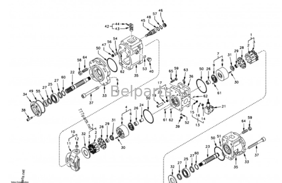 Части экскаватора K3V112DT-9N24-14T EC210 EC240 XE215 LG225 Главный насос для Volvo